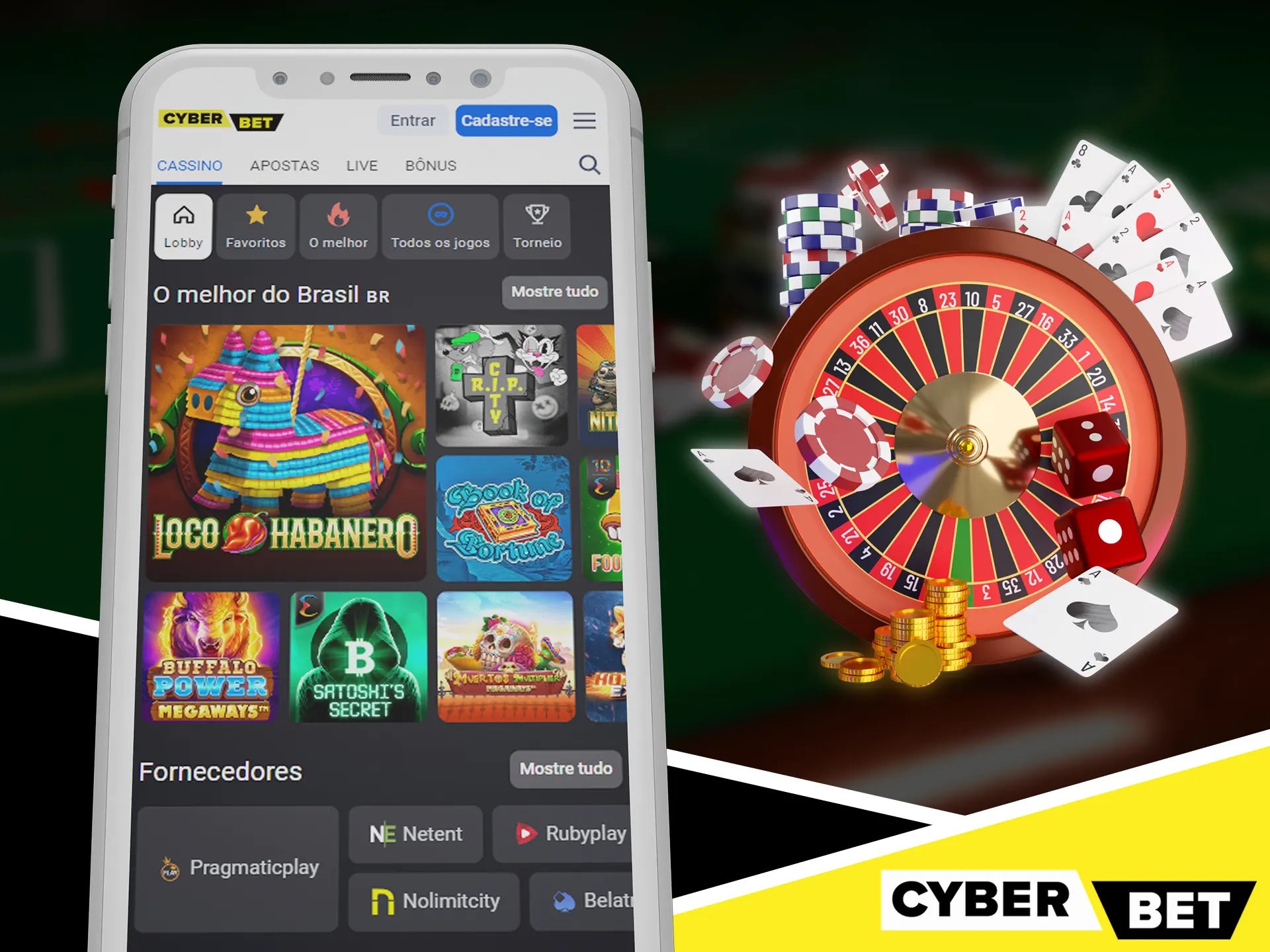 Jogue jogos de cassino em qualquer lugar com o aplicativo Cyber Bet.