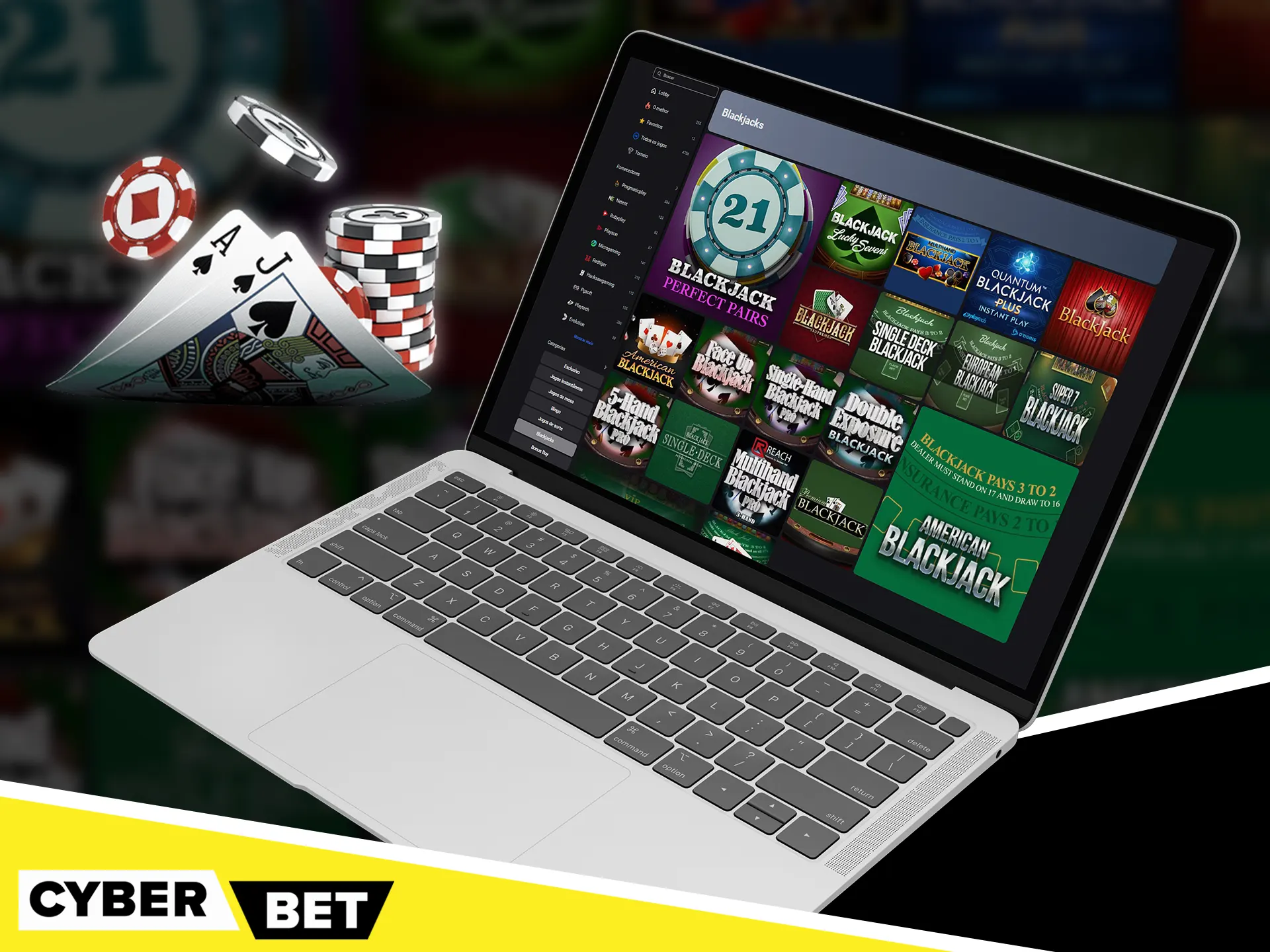 Jogue diferentes tipos de blackjack no cassino Cyber Bet.