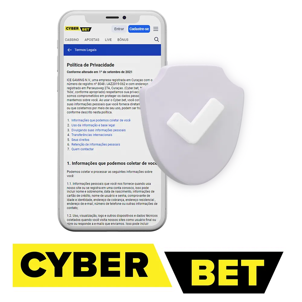 A Cyber Bet protege todas as suas informações.