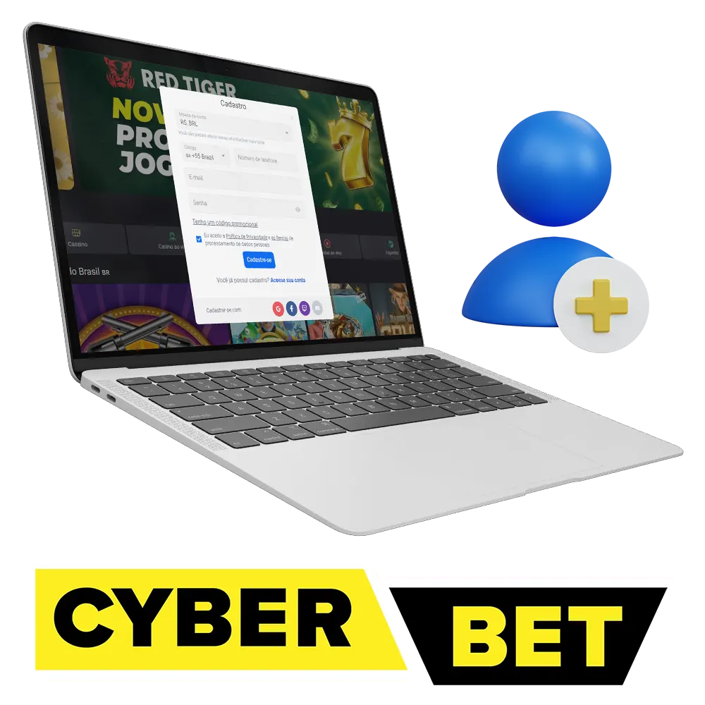 Crie sua própria conta no Cyber Bet.